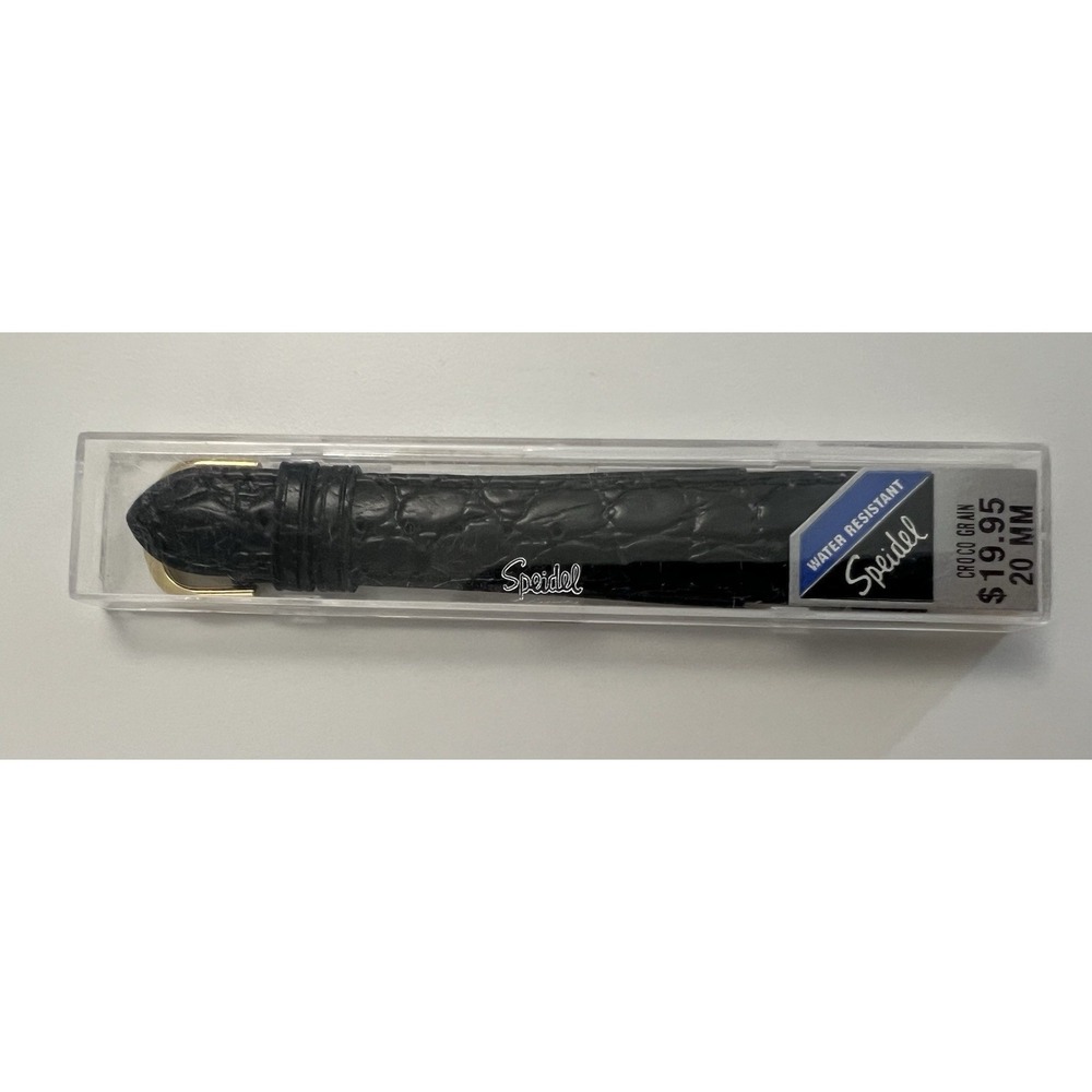 New Hirsch Speidel 20mm Black Genuine Leather Watch Strap Band Water Resistant